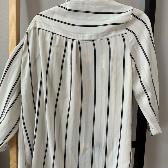 Business Casual Striped Button Down Top - Picture 1 of 2
